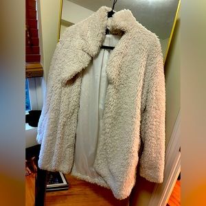 Off white fuzzy jacket